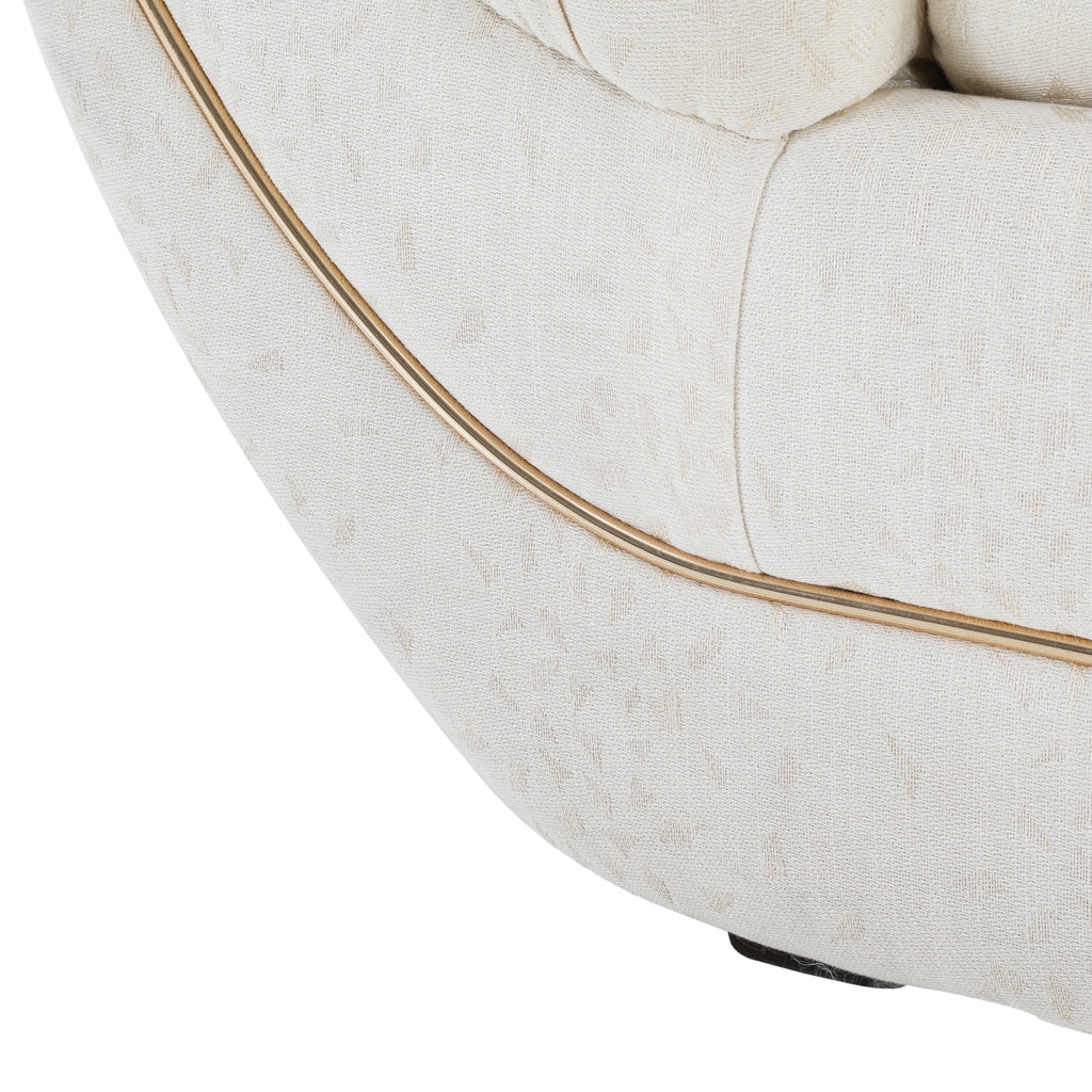 White Arm Chair with Gold Trim