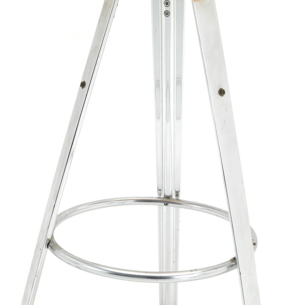 Mint Green Vinyl & Chrome Tripod Stool