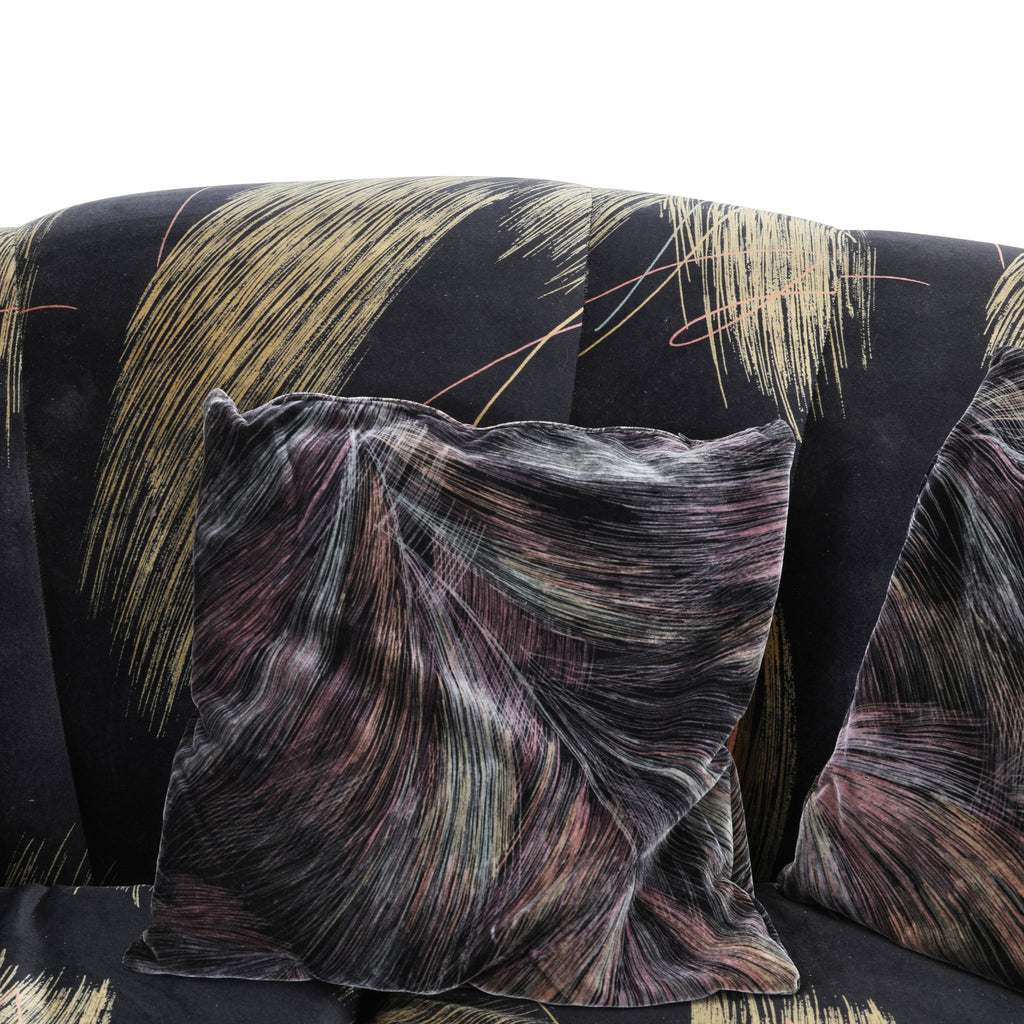 Black and Gold 80's Loveseat