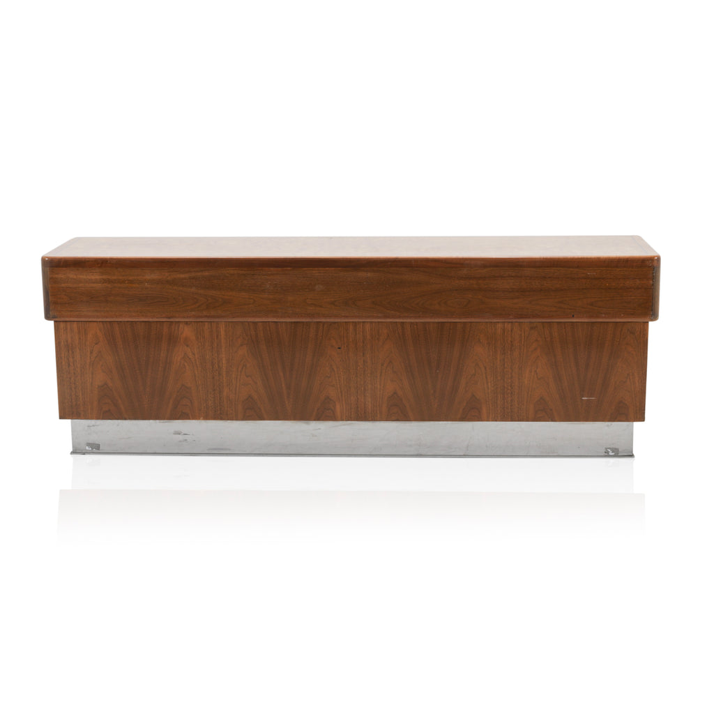 Large Burlwood Office Credenza w/ Chrome Base