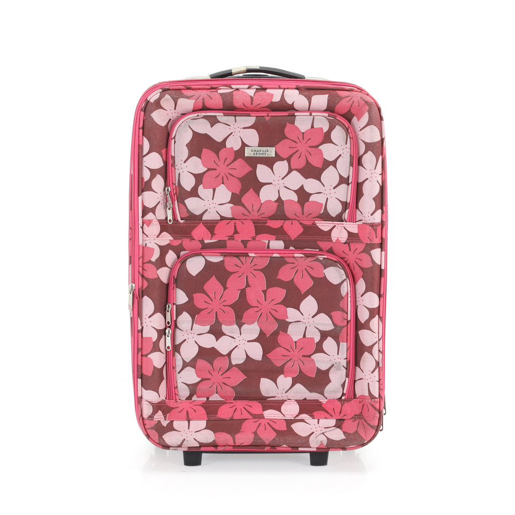 Pink Floral Charlie Sport Rolling Bag