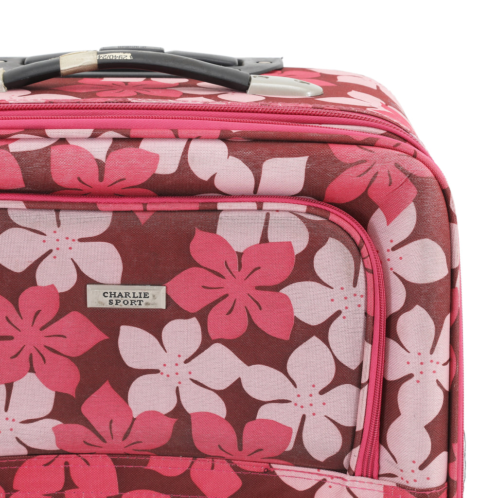 Pink Floral Charlie Sport Rolling Bag