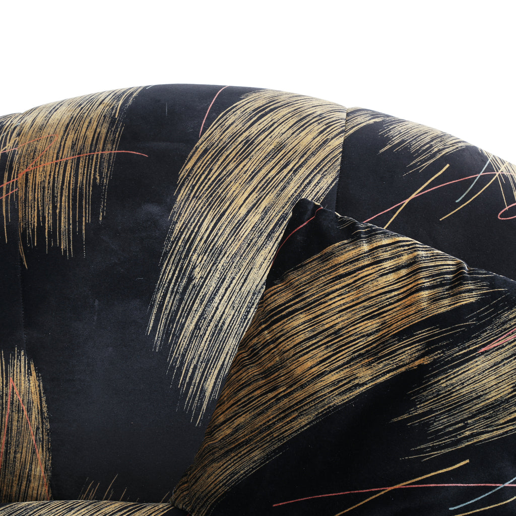 Black and Gold 80's Arm Chair