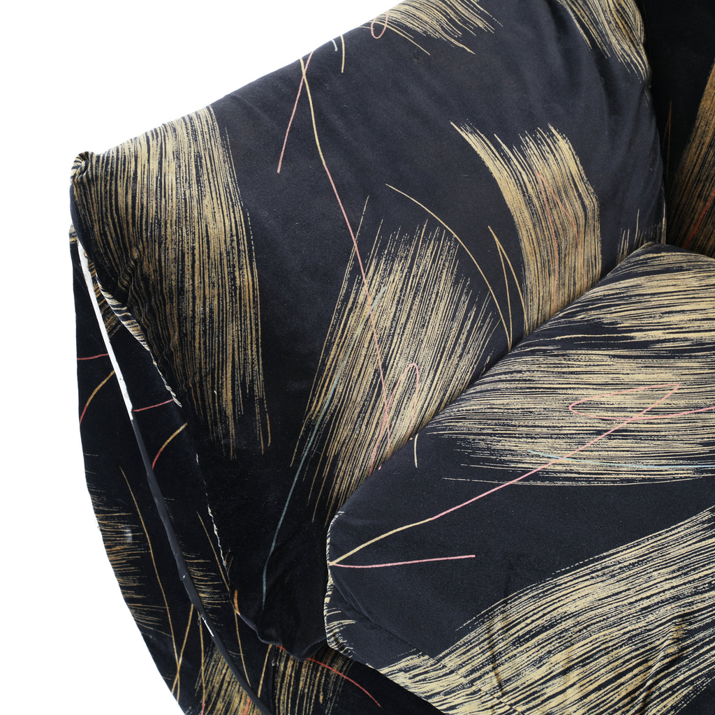 Black and Gold 80's Arm Chair