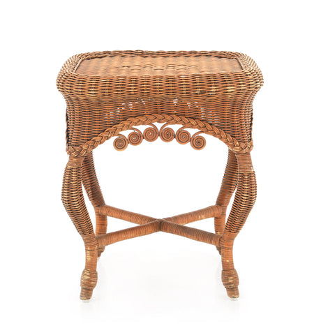 Brown Wicker Side Table