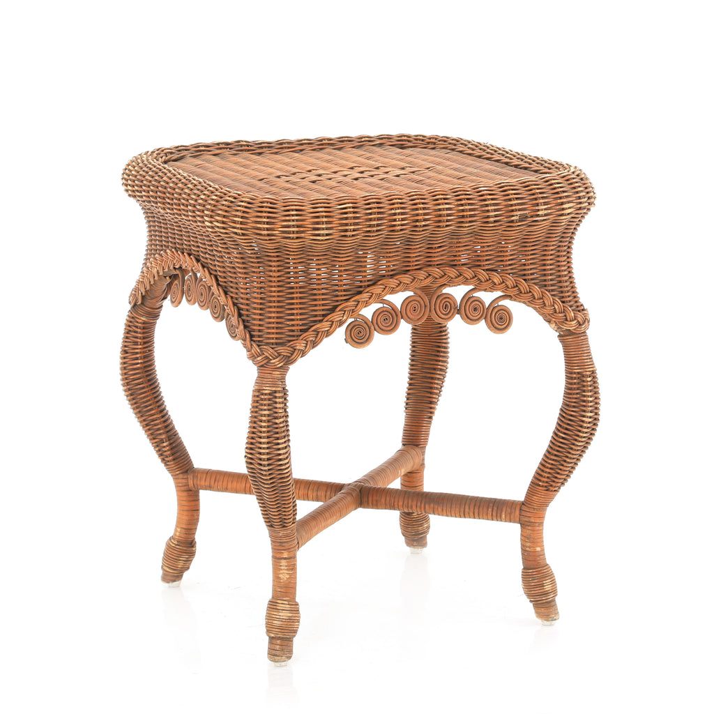 Brown Wicker Side Table