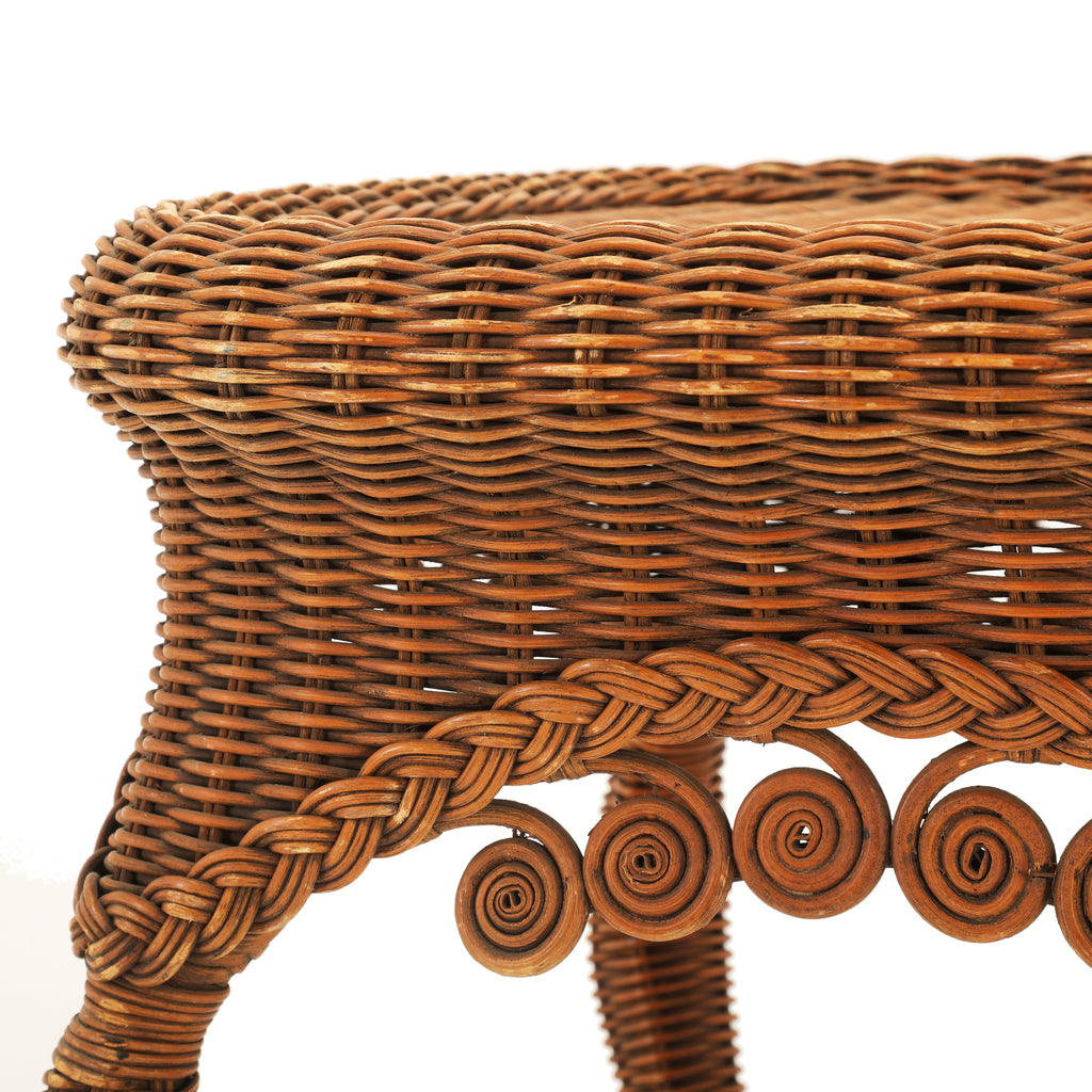 Brown Wicker Side Table
