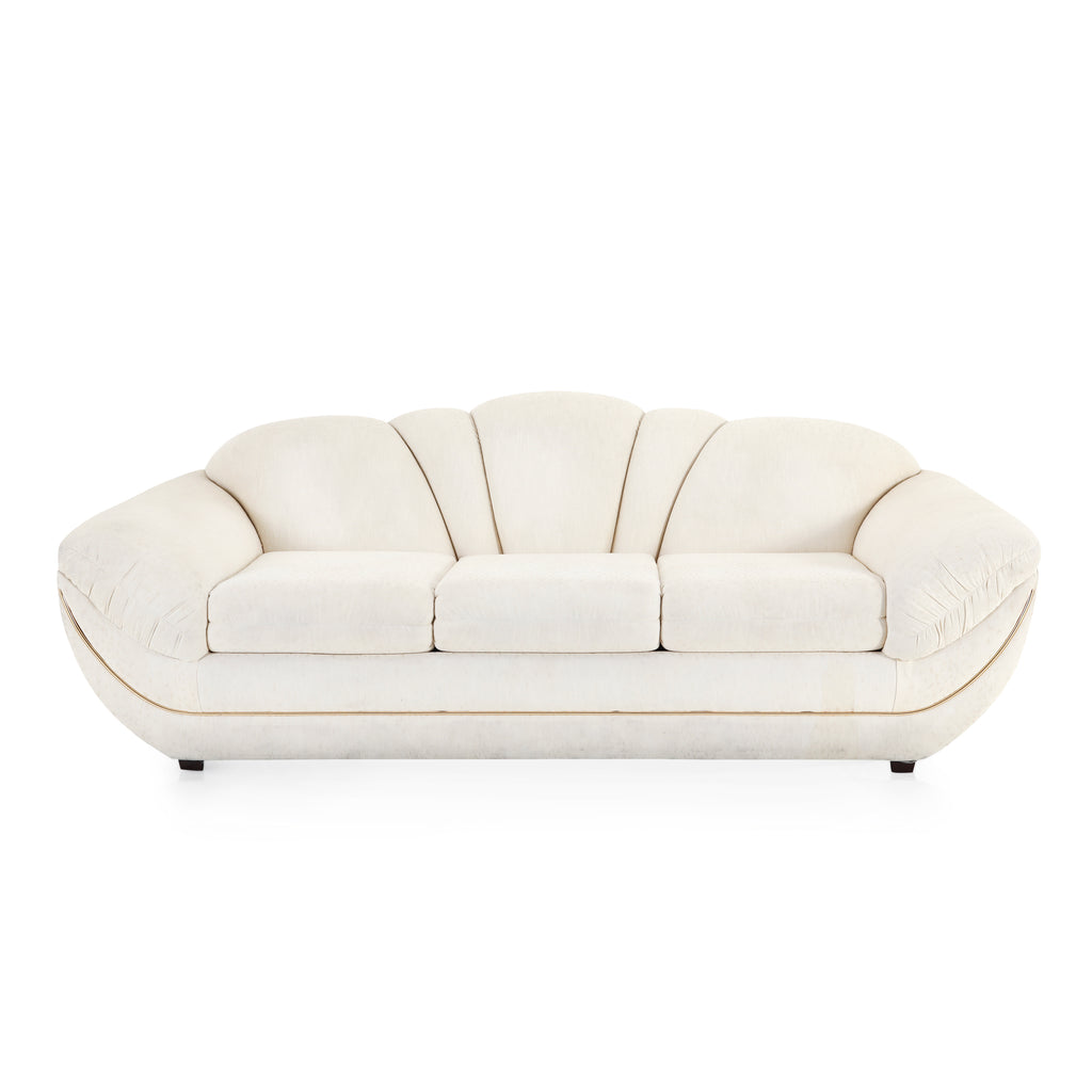 White Arm Chair with Gold Trim