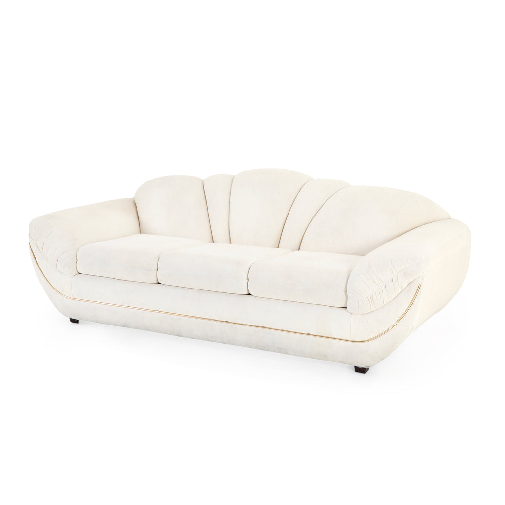 White Sofa with Gold Trim