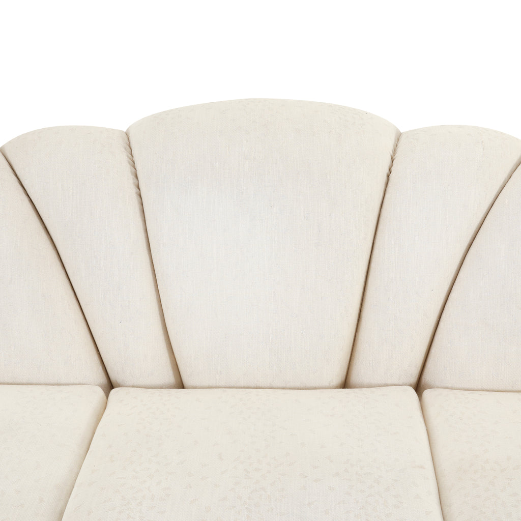 White Sofa with Gold Trim