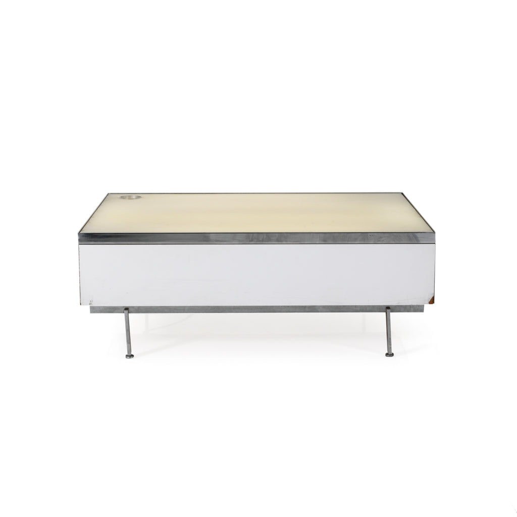 White And Chrome Light-Up Square Platform