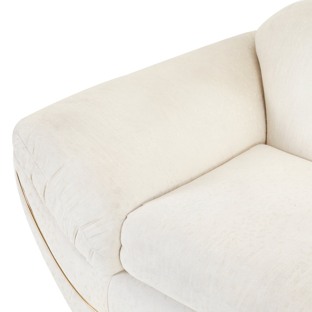 White Sofa with Gold Trim