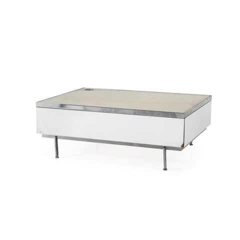 White And Chrome Light-Up Square Platform