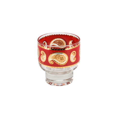 Red & Gold Paisley Cocktail Glass