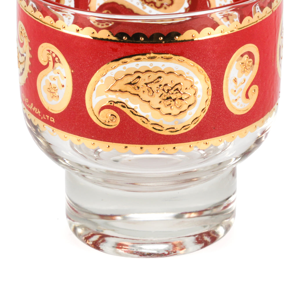 Red & Gold Paisley Cocktail Set