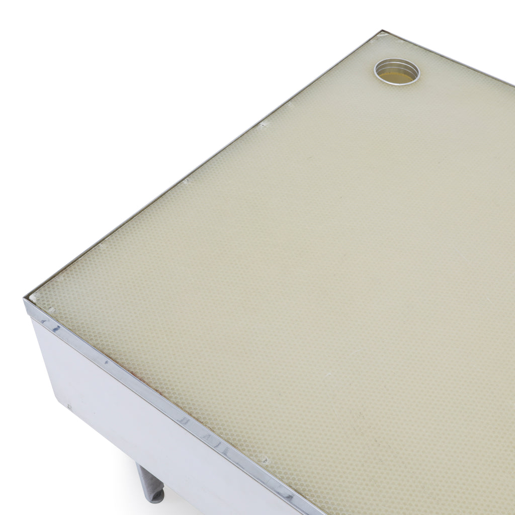 White And Chrome Light-Up Square Platform