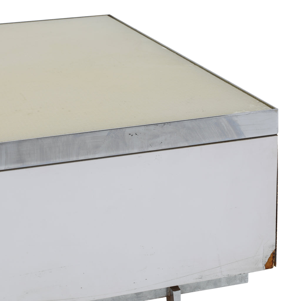 White And Chrome Light-Up Square Platform