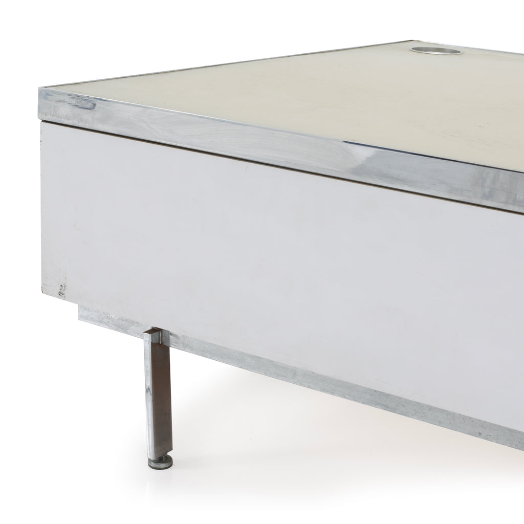 White And Chrome Light-Up Square Platform