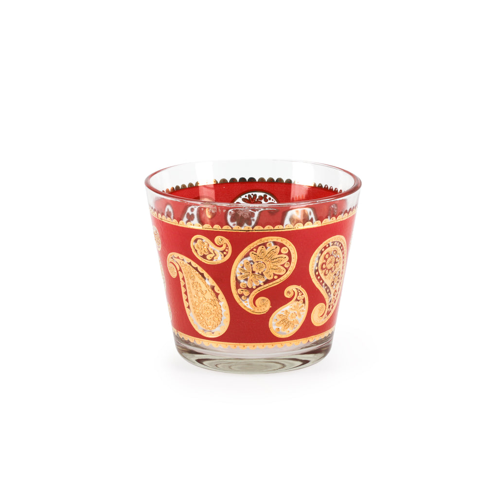 Red & Gold Paisley Cocktail Set