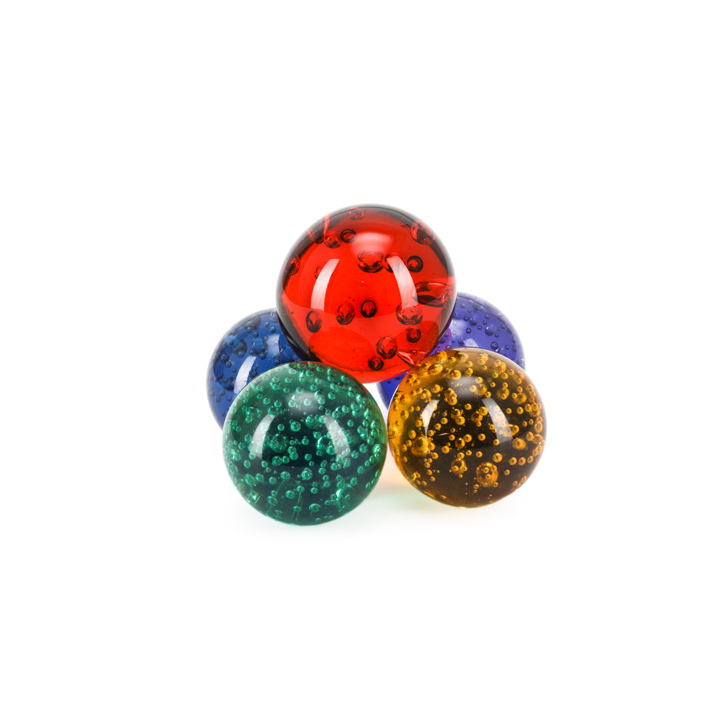 Orange Glass Paperweight Sphere (A+D)