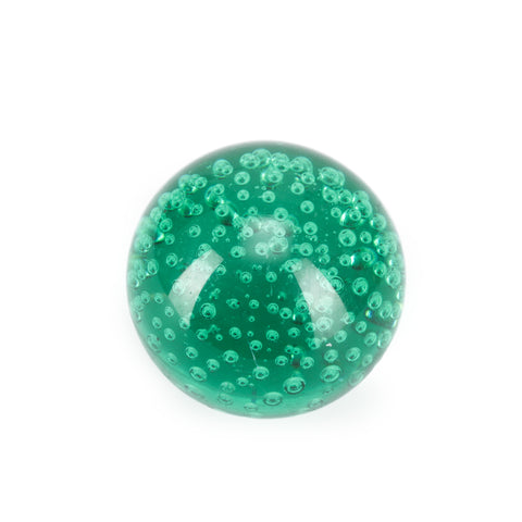 Green Glass Paperweight Sphere (A+D)