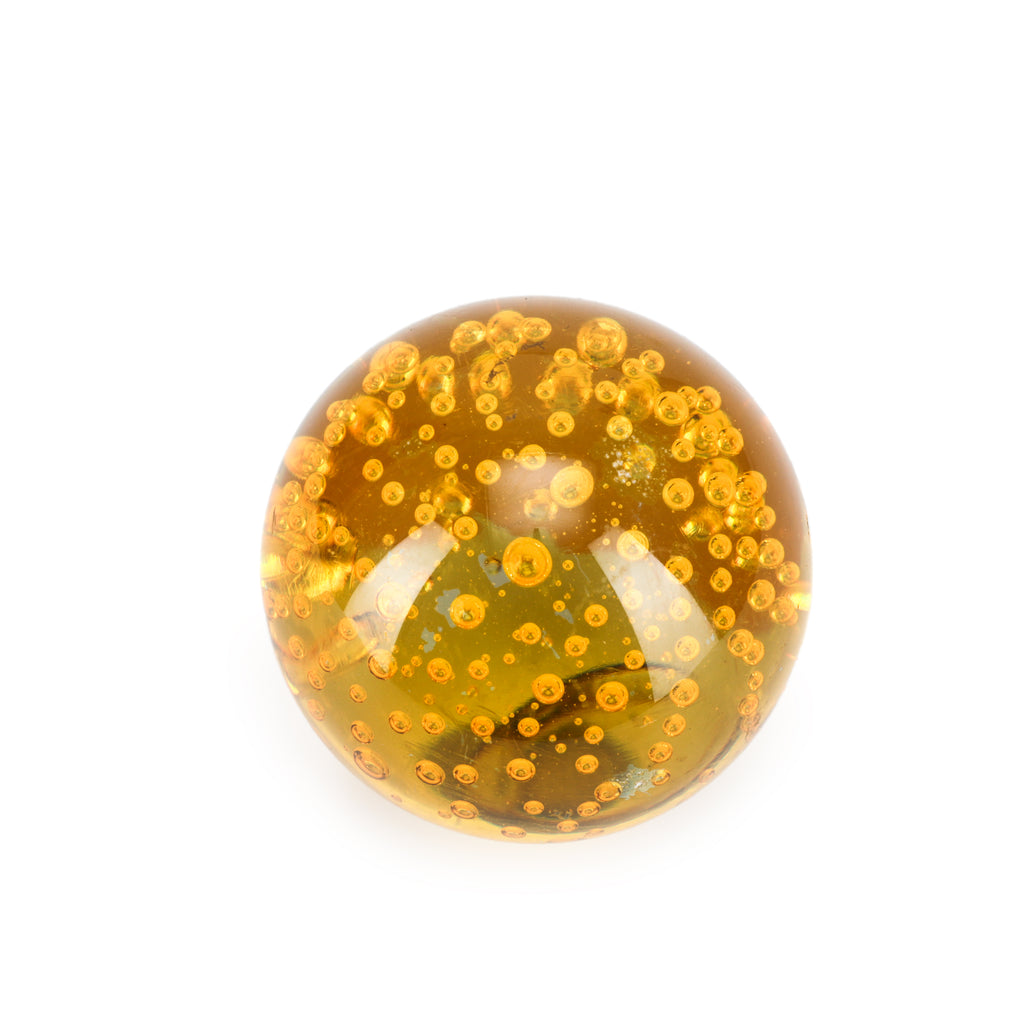 Orange Glass Paperweight Sphere (A+D)
