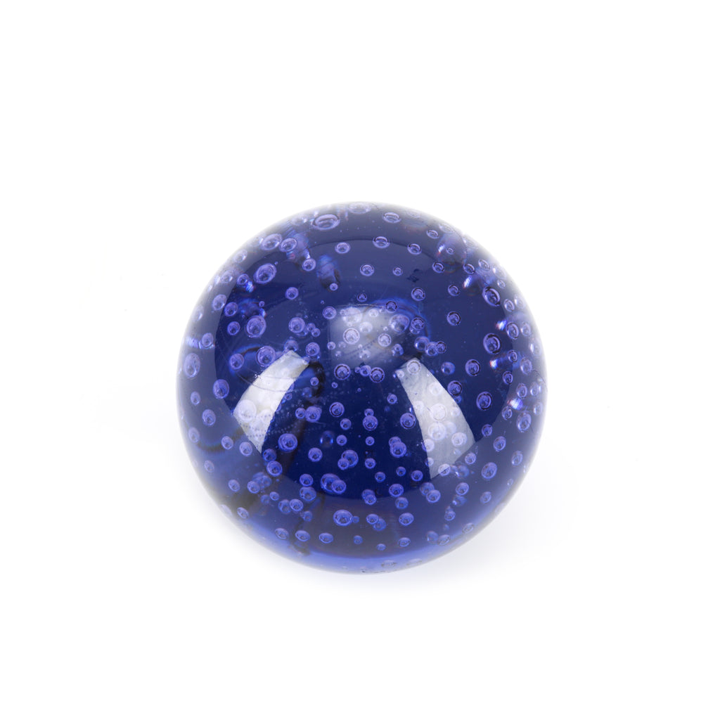 Purple / Blue Glass Paperweight Sphere (A+D)