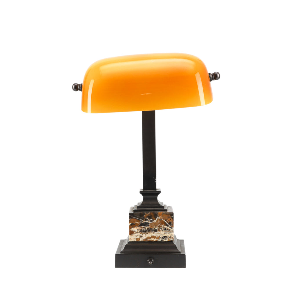 Orange Glass & Marble Desk Lamp