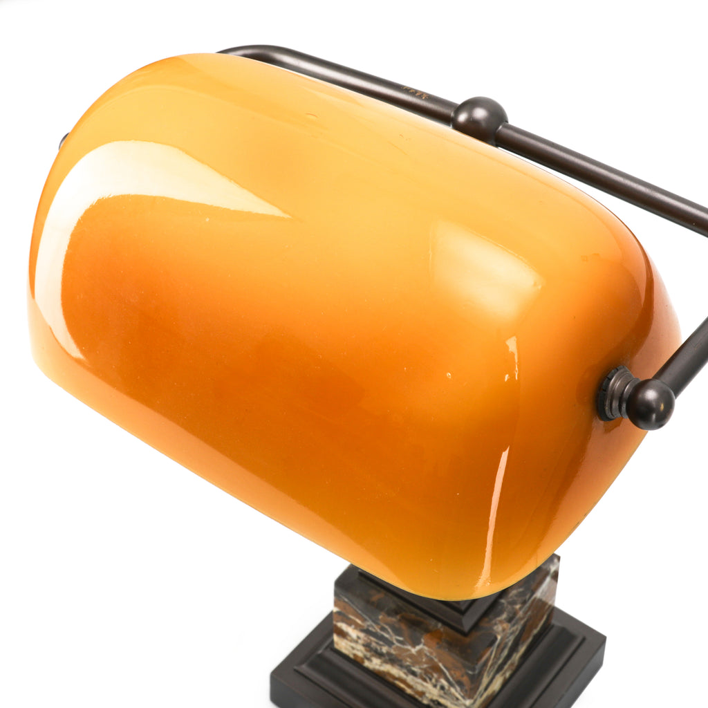 Orange Glass & Marble Desk Lamp