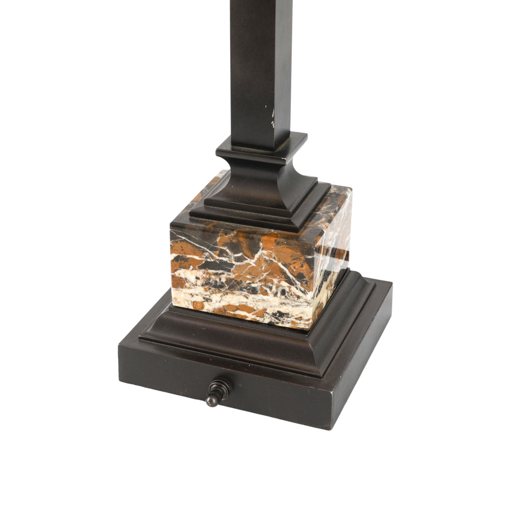 Orange Glass & Marble Desk Lamp