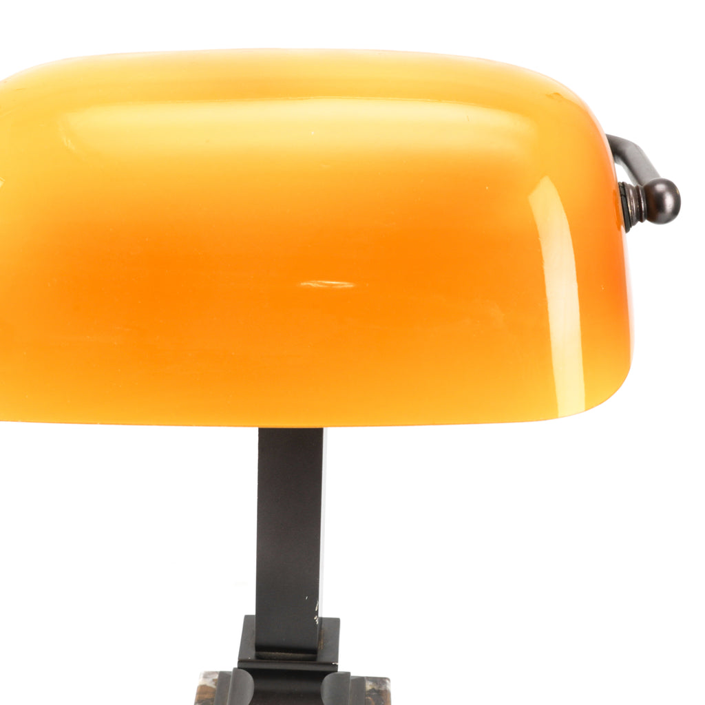 Orange Glass & Marble Desk Lamp