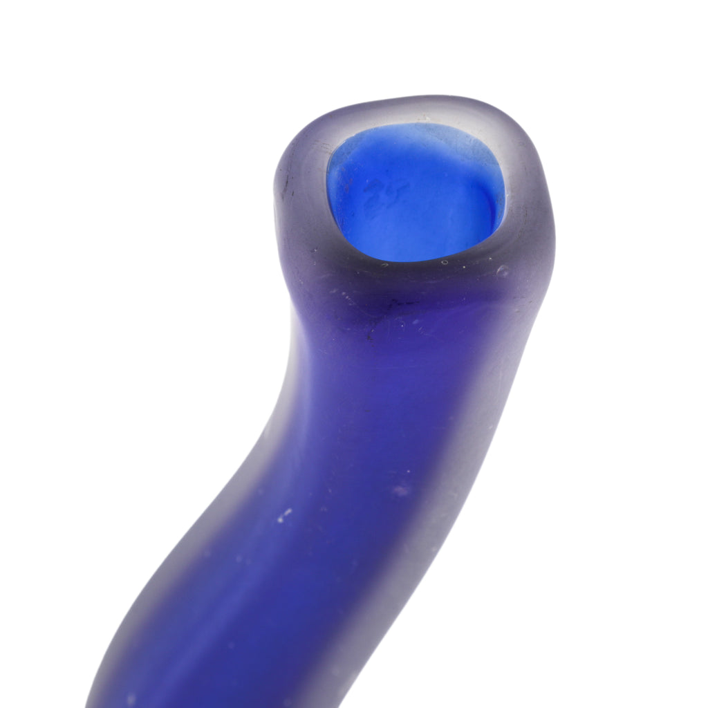 Wavey Frosted Blue Glass Vase (A+D)