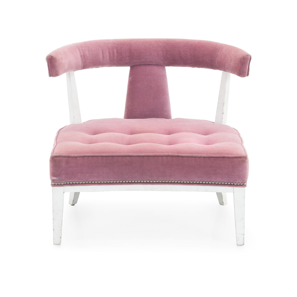 Pink Tufted Wingback Chair