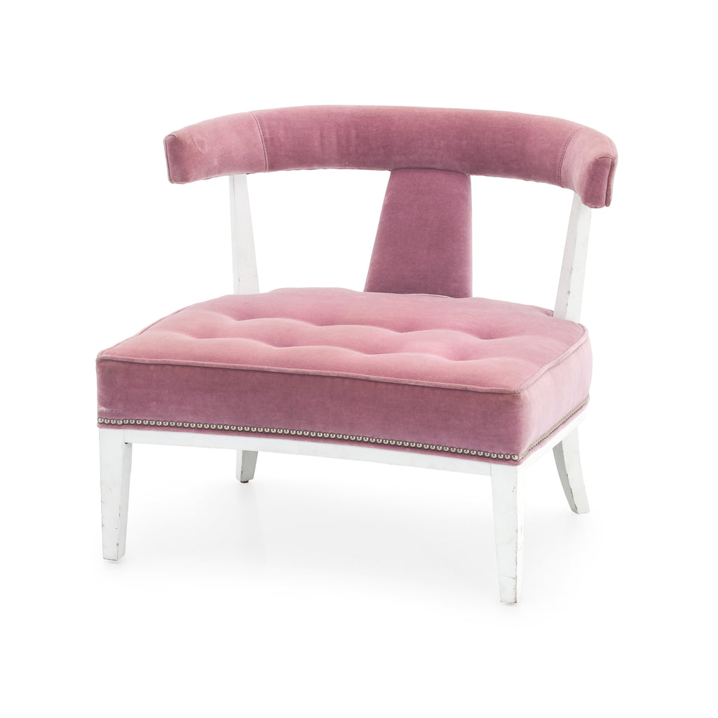 Pink Tufted Wingback Chair