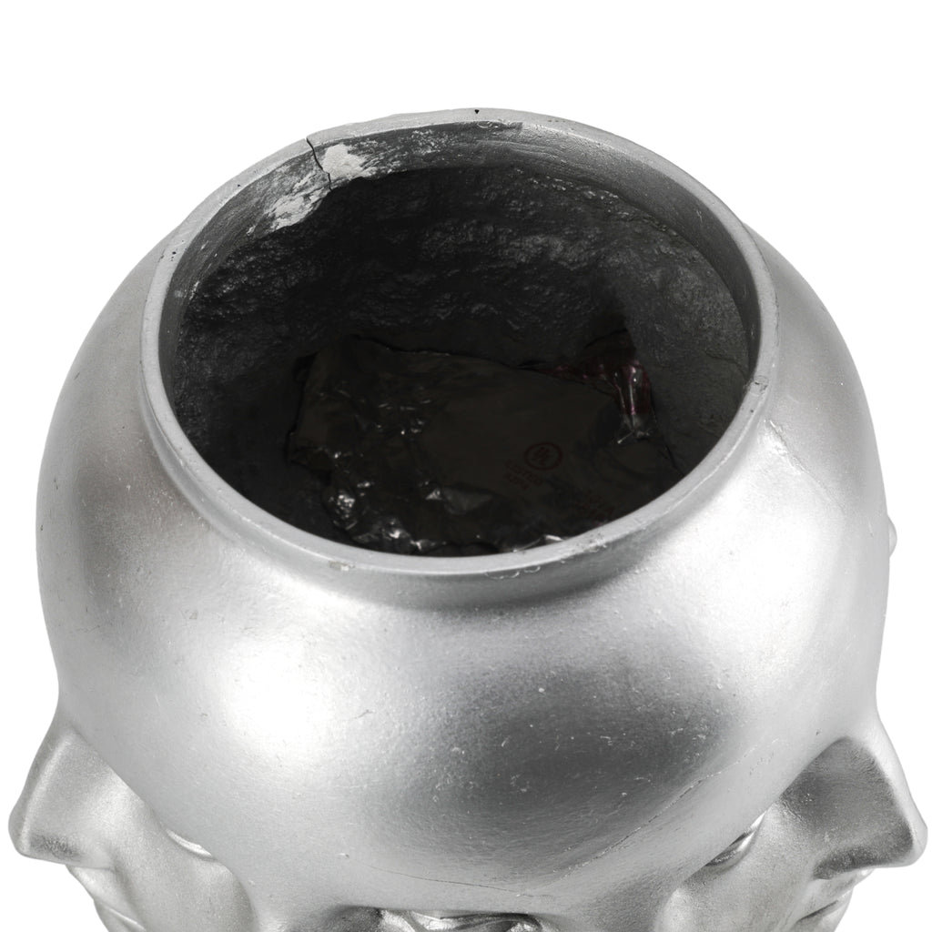 Silver Faces Vase