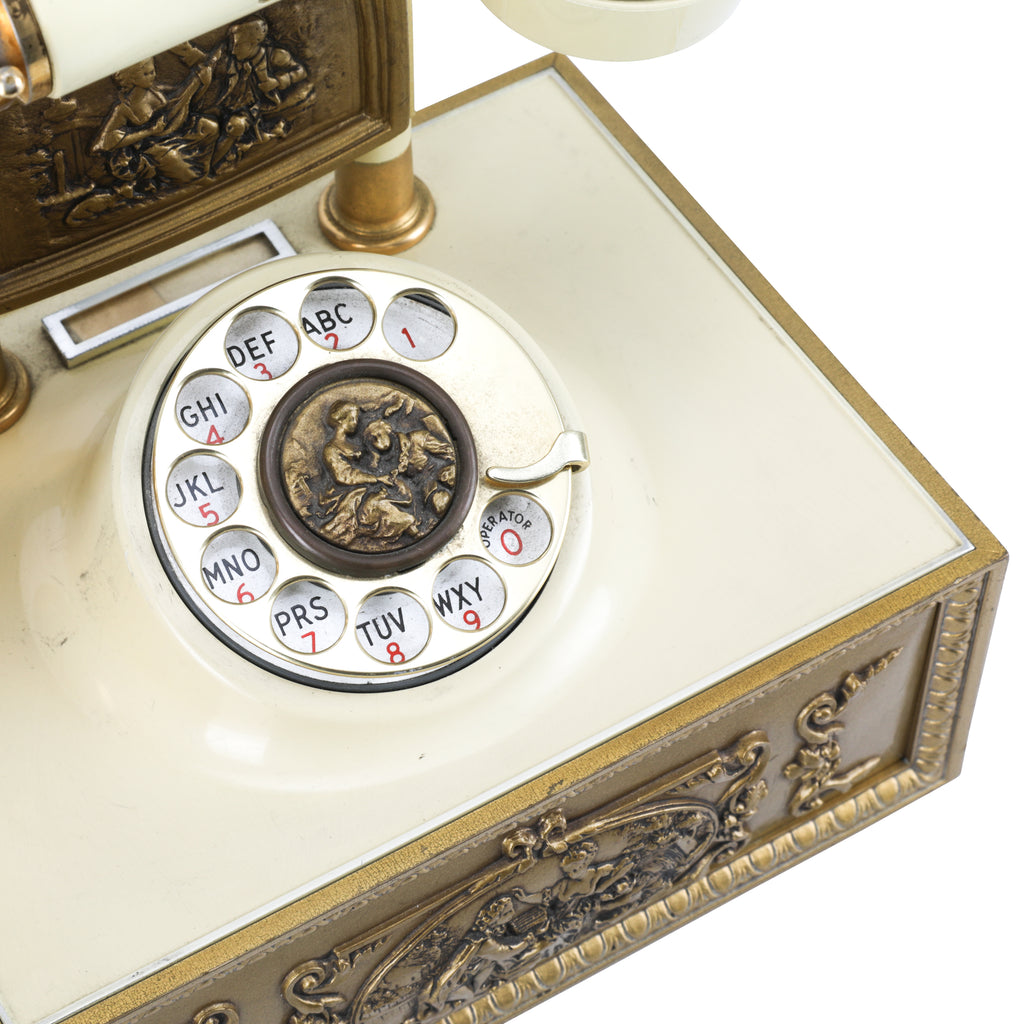 Gold & White Rococo Rotary Phone