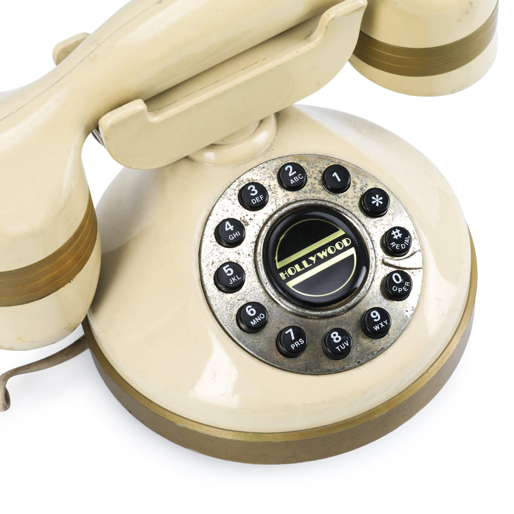Cream & Gold Hollywood Rotary Phone