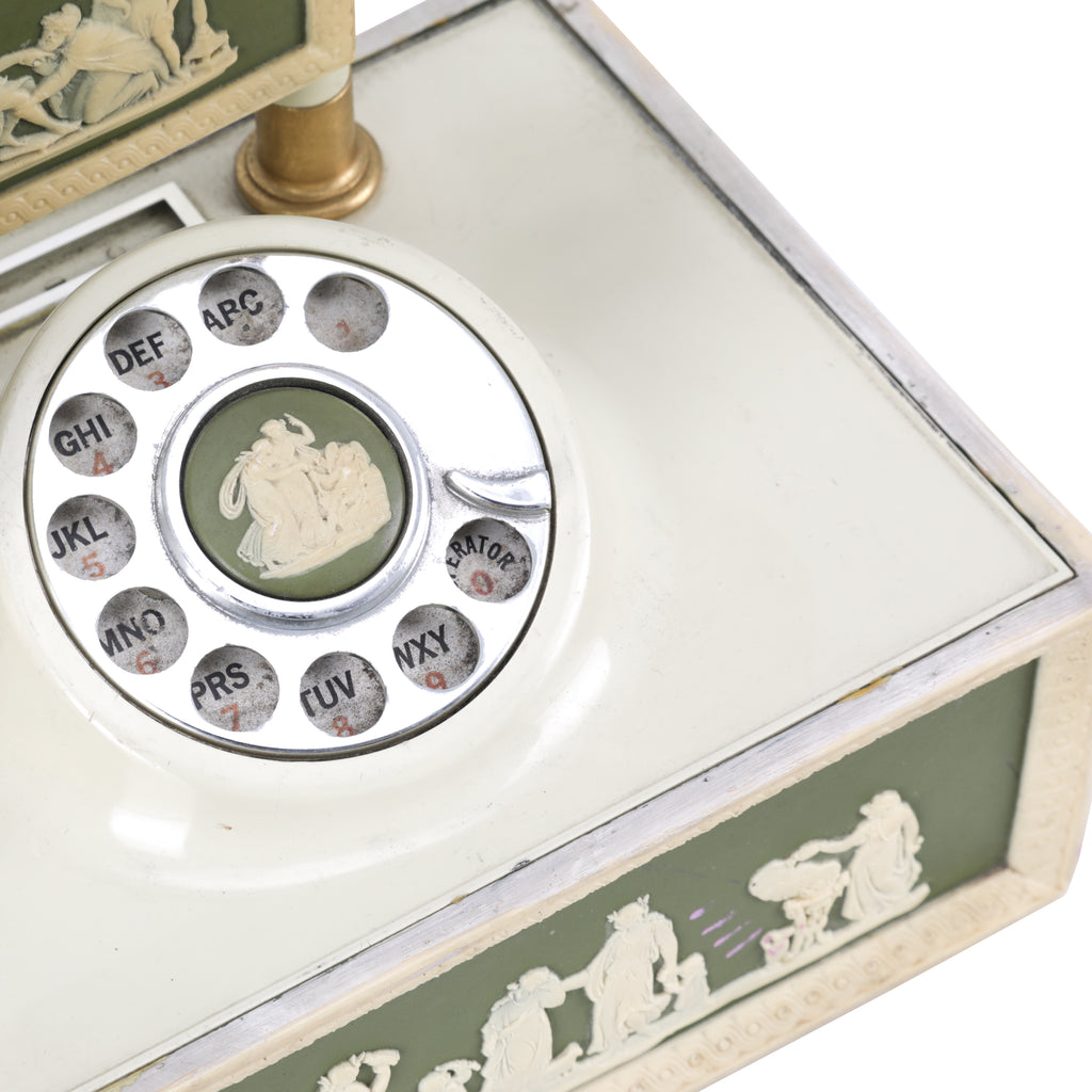 White, Gold & Green Rotary Phone