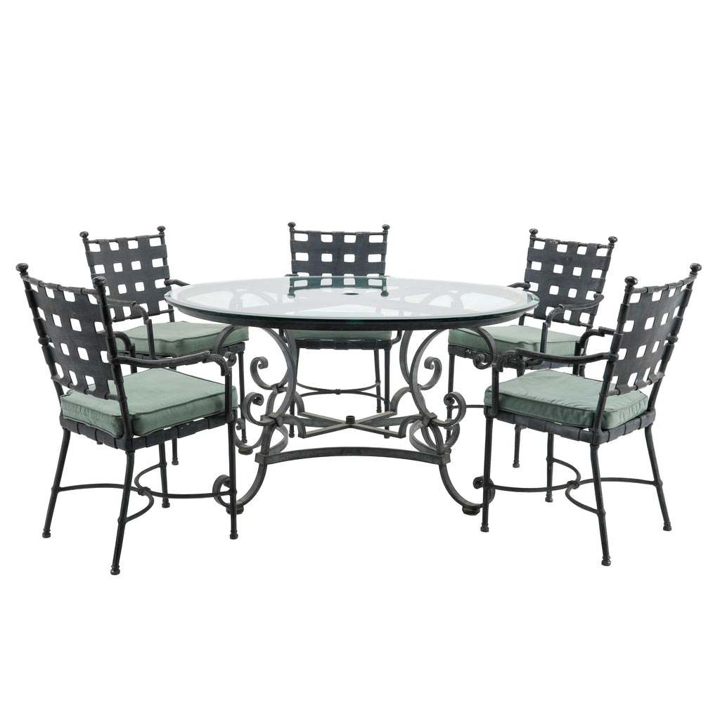 Rustic Black Playboy Mansion Iron Patio Dining Table