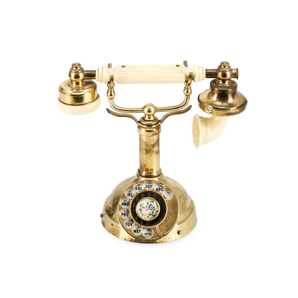 Vintage Gold & Cream Rotary Phone