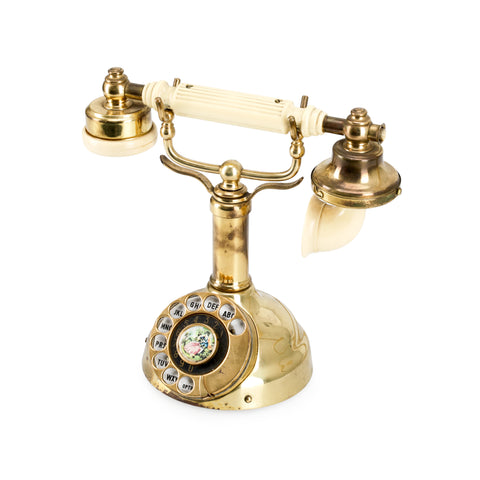 Vintage Gold & Cream Rotary Phone