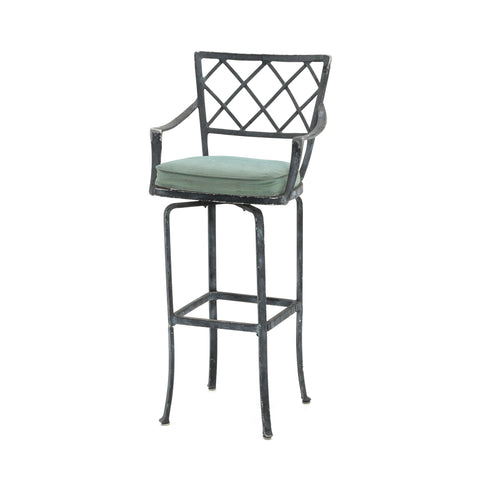 Rustic Black Playboy Mansion Iron Patio Stool