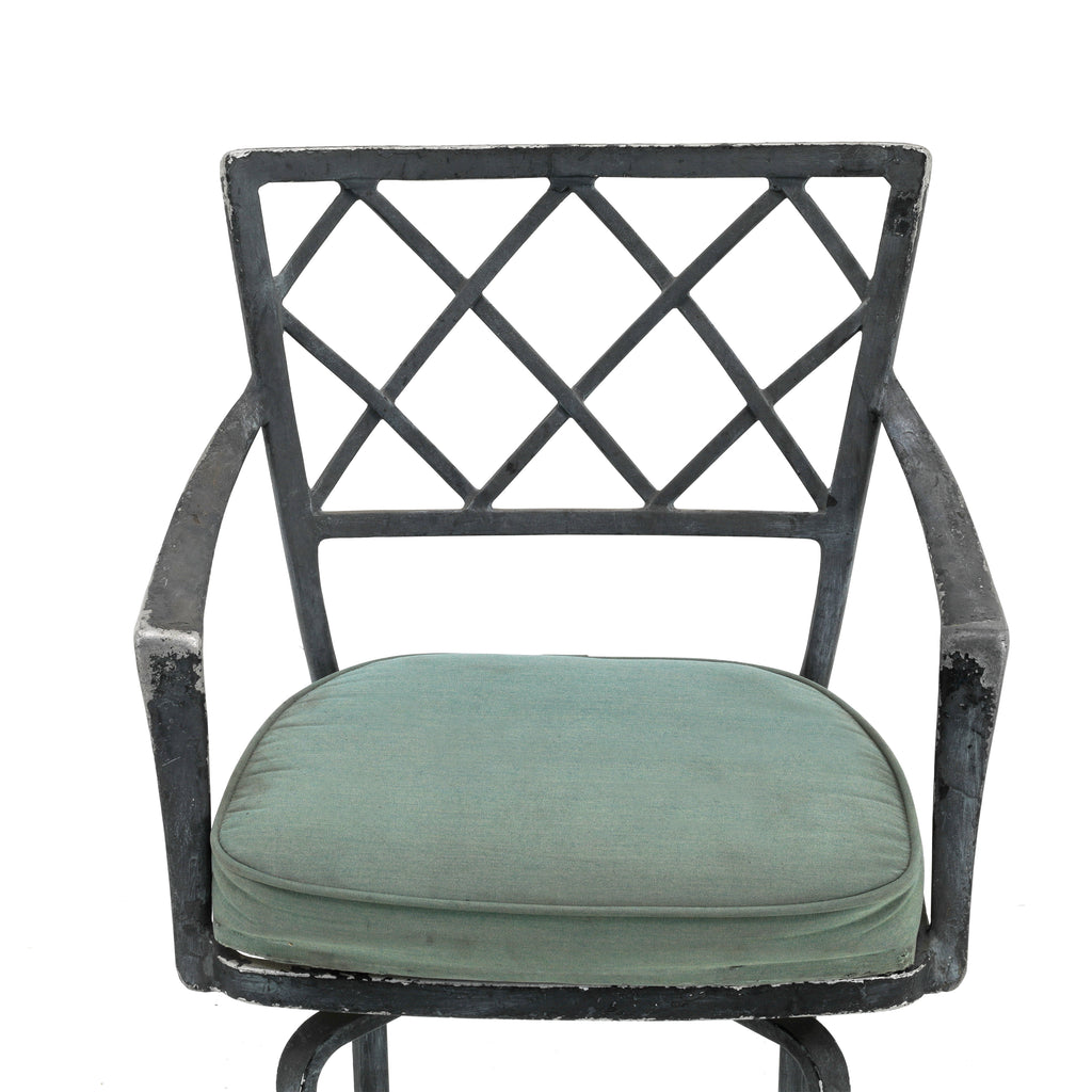 Rustic Black Playboy Mansion Iron Patio Stool