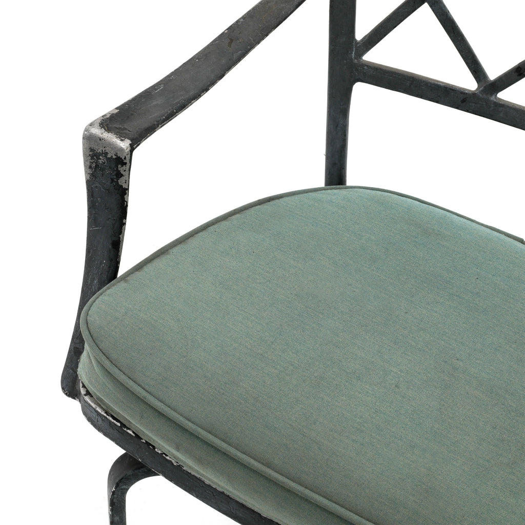 Rustic Black Playboy Mansion Iron Patio Stool