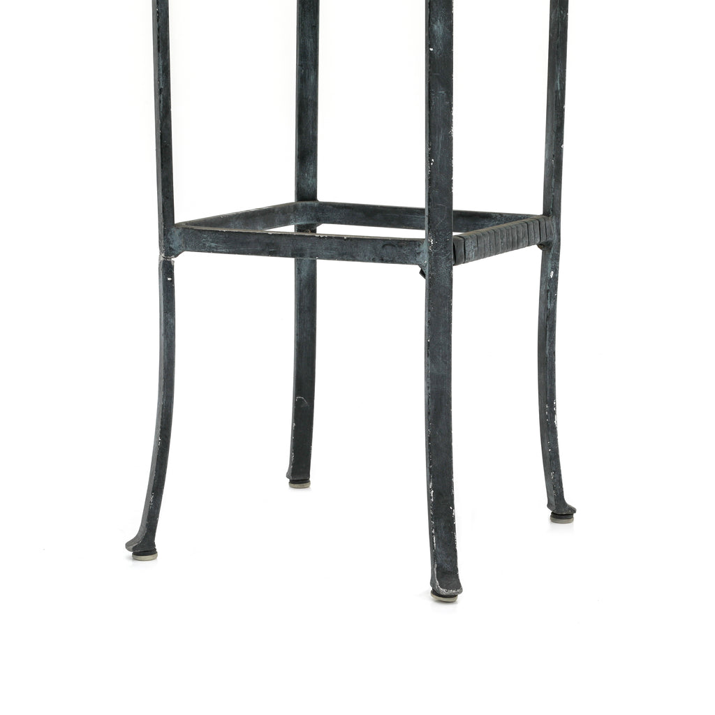 Rustic Black Playboy Mansion Iron Patio Stool