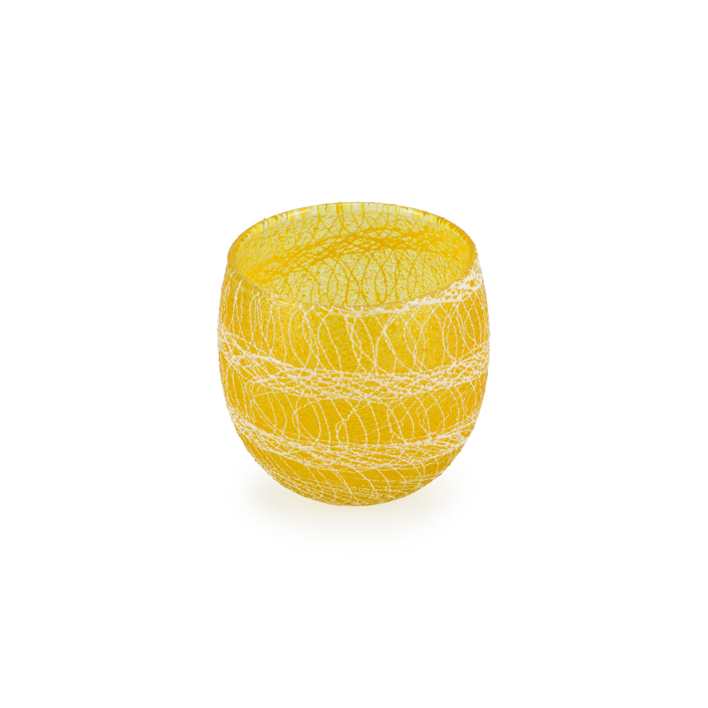 Yellow / White Drizzle Vintage Glassware