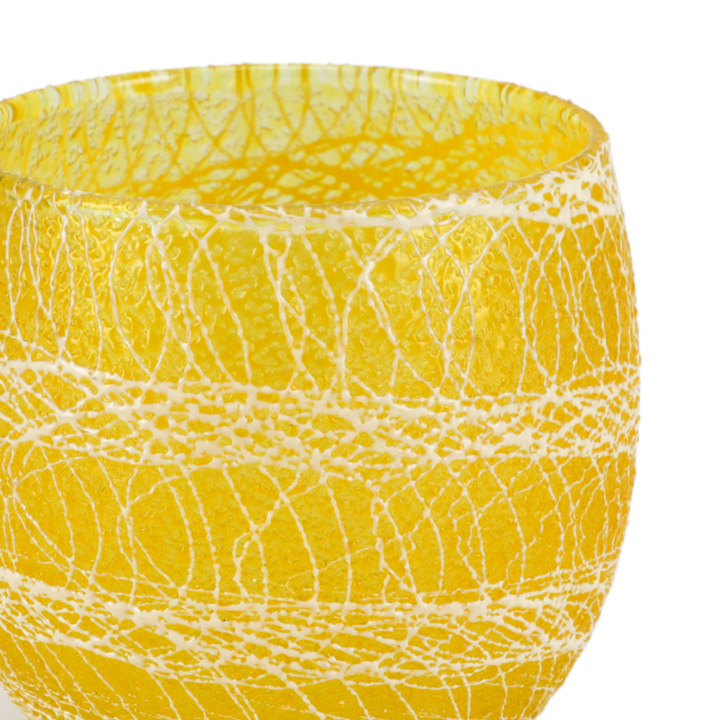 Yellow / White Drizzle Vintage Glassware