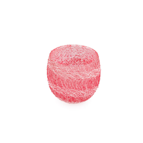 Hot Pink / White Drizzle Vintage Glassware