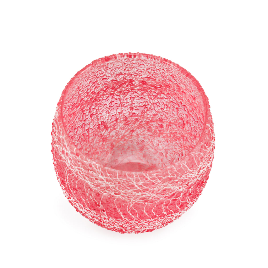 Hot Pink / White Drizzle Vintage Glassware