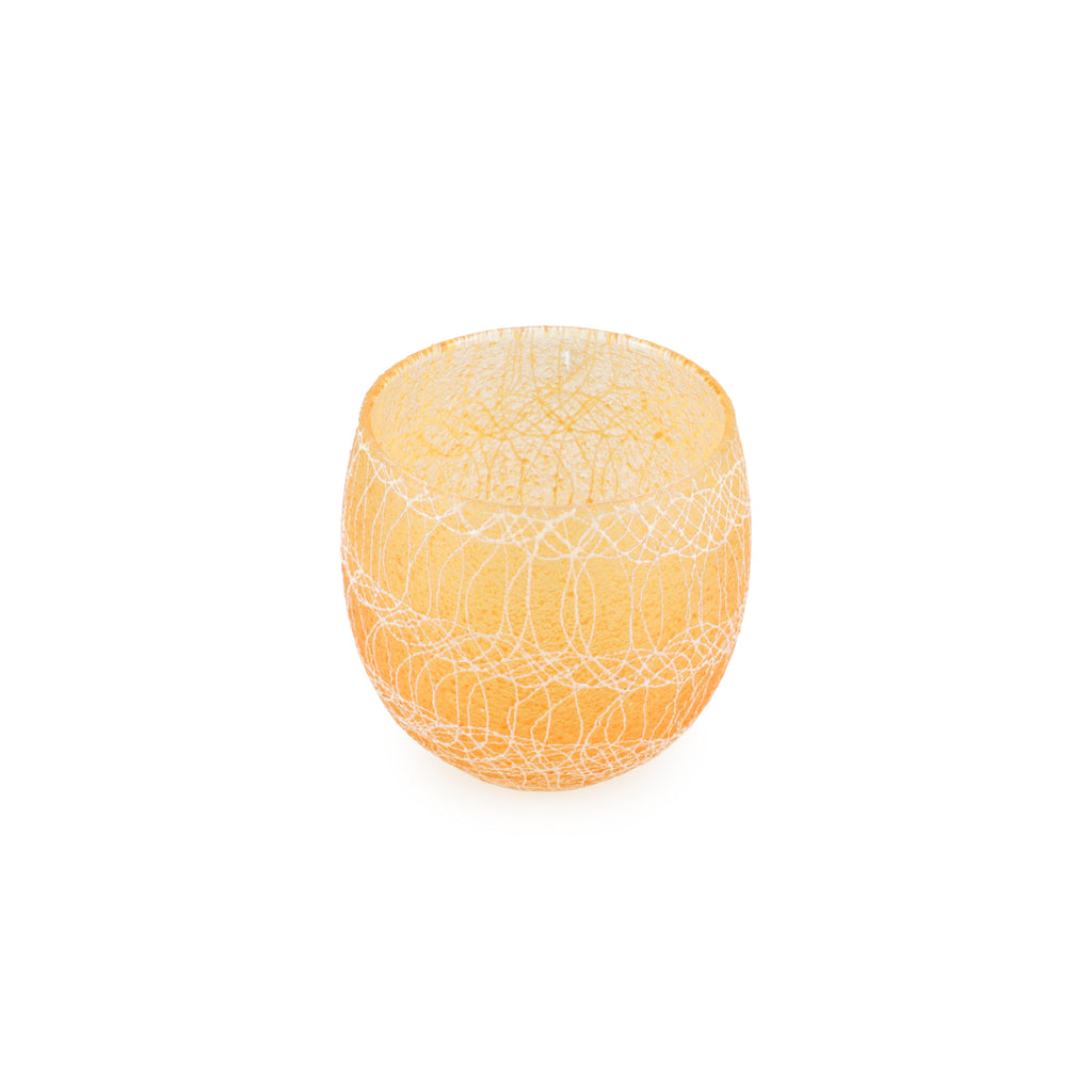 Orange / White Drizzle Vintage Glassware